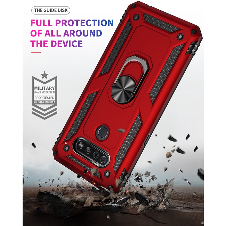 Dành Cho LG K50S K50 K61 Q60 Q61 Vỏ Bảo Vệ Hạng Nặng Quân Sự Cấp Ốp Lưng Có Giá Đỡ Nhẫn