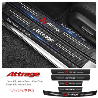 Miếng Dán Cửa Xe Hơi Mitsubishi Attrage Bằng Sợi Carbon Chống Trầy Xước