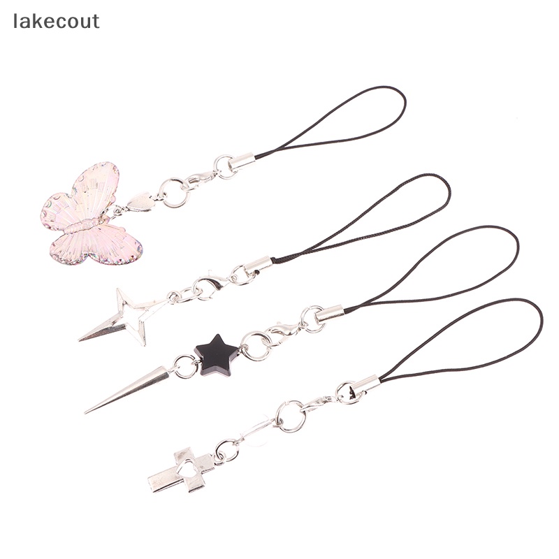 Lưới Thời Trang Ngôi Sao Chữ Thập Mặt Dây Điện Thoại Dây Cho Bé Gái Tối Giản Y2K Dây Đeo Điện Thoại Di Động Móc Khóa Trang Trí Linh cẩu