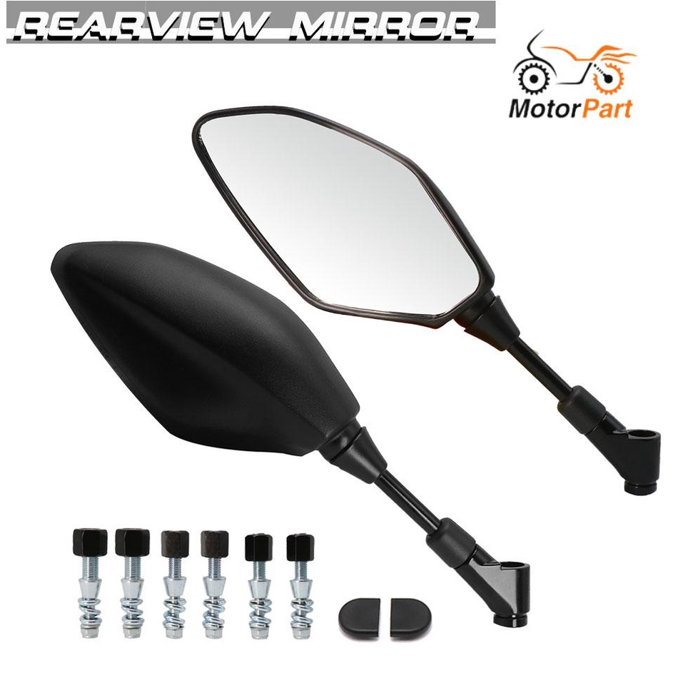 MOTOPRTS SHOP 1Pair Left Right Black Rearview Mirror White Glass for ...