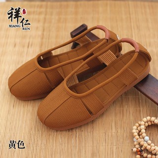 Nam Nữ Giày Đế Nỉ Bò Đi Ngoài Giày Monk Dép Chống Mài Mòn Chống Trơn Trượt 男女牛筋底单鞋 出家僧人和尚鞋 凉鞋耐磨防滑4. 12.11