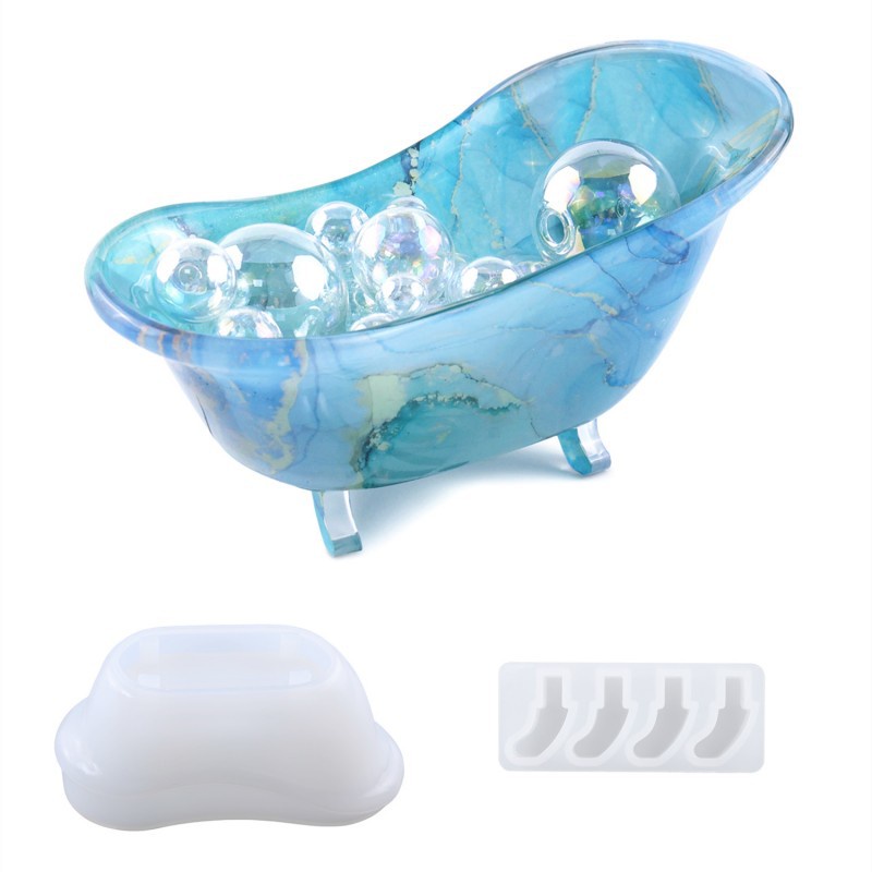 Khuôn Silicone Làm Xà Phòng / Hộp Đựng Xà Phòng Hình Bồn Tắm