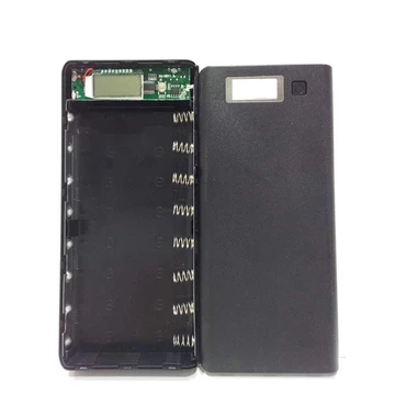 Mạch sạc dự phòng 2A kèm hộp đựng 8Cell và lò xo đã hàn dùng pin 18650 (ĐEN,Chưa pin), mạch sạc pin 18650, mạch sạc 2a