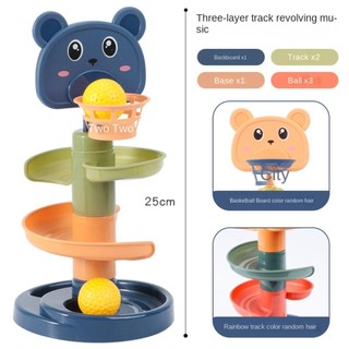 Tháp bóng lăn ROOMYCO 1 2 3 năm Đồ chơi giác quan Phát triển cho bé Đường xếp chồng Montessori