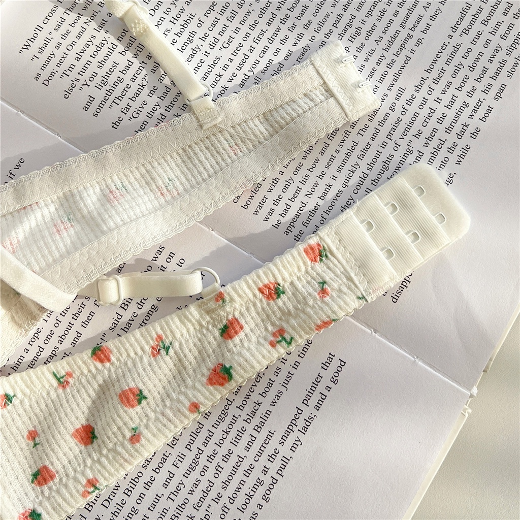 Bộ Áo Ngực + Quần Lót Mỏng Mềm Mại In Họa Tiết Trái Cây Thời Trang Thoải Mái Thân Thiện Với Làn Da