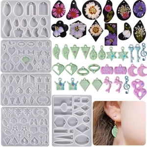 Mya Cross Moon Heart Khuôn Nhựa Silicon Cho Móc Khóa DIY Thủ Công Vòng Cổ Mặt Dây Chuyền Nhựa Khuôn Trang Sức Mặt Dây Chuyền Khuôn Làm