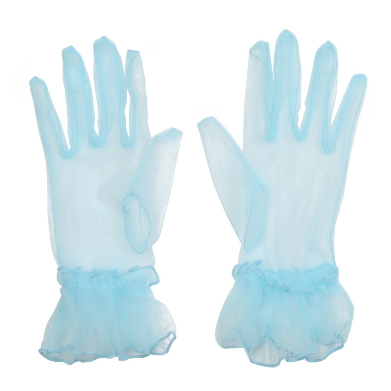 Exhila Delicate Full Finger Găng tay lá sen co giãn Găng tay dài cổ tay Găng tay vải tuyn