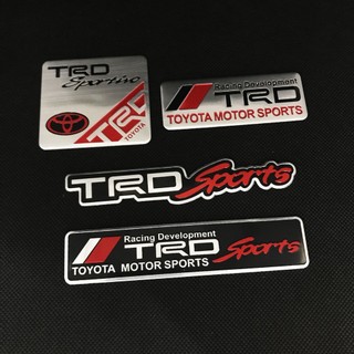 Nhãn Dán Kim Loại Chữ TRD Sports VIos Yaris Corolla Cross Veloz Wish Revo CHR Avanza Fortuner Rush Innova raize Calya Rav4 Phụ Kiện Cho Thân Xe Hơi Toyota TRD Sports VIos Yaris