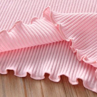 Bé & Trẻ Em Thời Trang Áo Cho Bé Gái Áo Thun Tay Ngắn Mới Ice Silk Trẻ Em Tay Ngắn Bằng Gỗ Viền Tai Cao Cấp