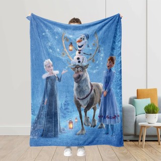 Chăn nỉ Flannel in hình Frozen Elsa và Anna, mềm mại, thoáng khí, giữ ấm, phù hợp giường ngủ và điều hòa