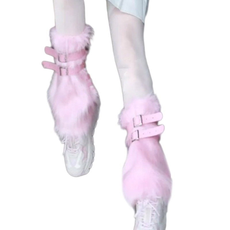 Dasbsug Lông Thú Giả Lông Thú Giữ Ấm Chân Lông Giày Cao Gót Boot Còng Bao Carnivals Boot Cover