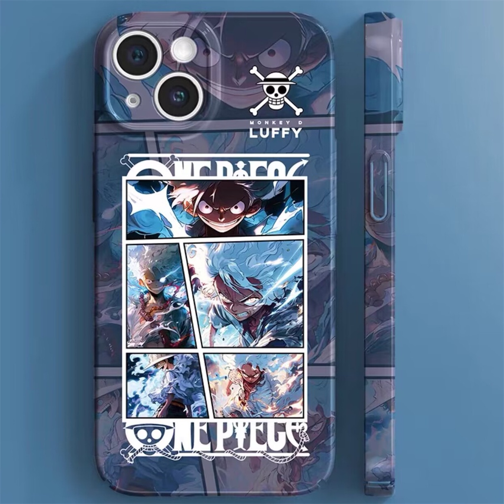 One Piece Thần Mặt Trời Nica Luffy Zoro Bóng Anime Hoạt Hình Cứng Acrylic Ốp lưng Tương Thích Cho iPhone 16 16 14 13 12 11 Pro Max Plus 12 13 Vỏ Mini Bảo Vệ Toàn Diện Ốp Lưng