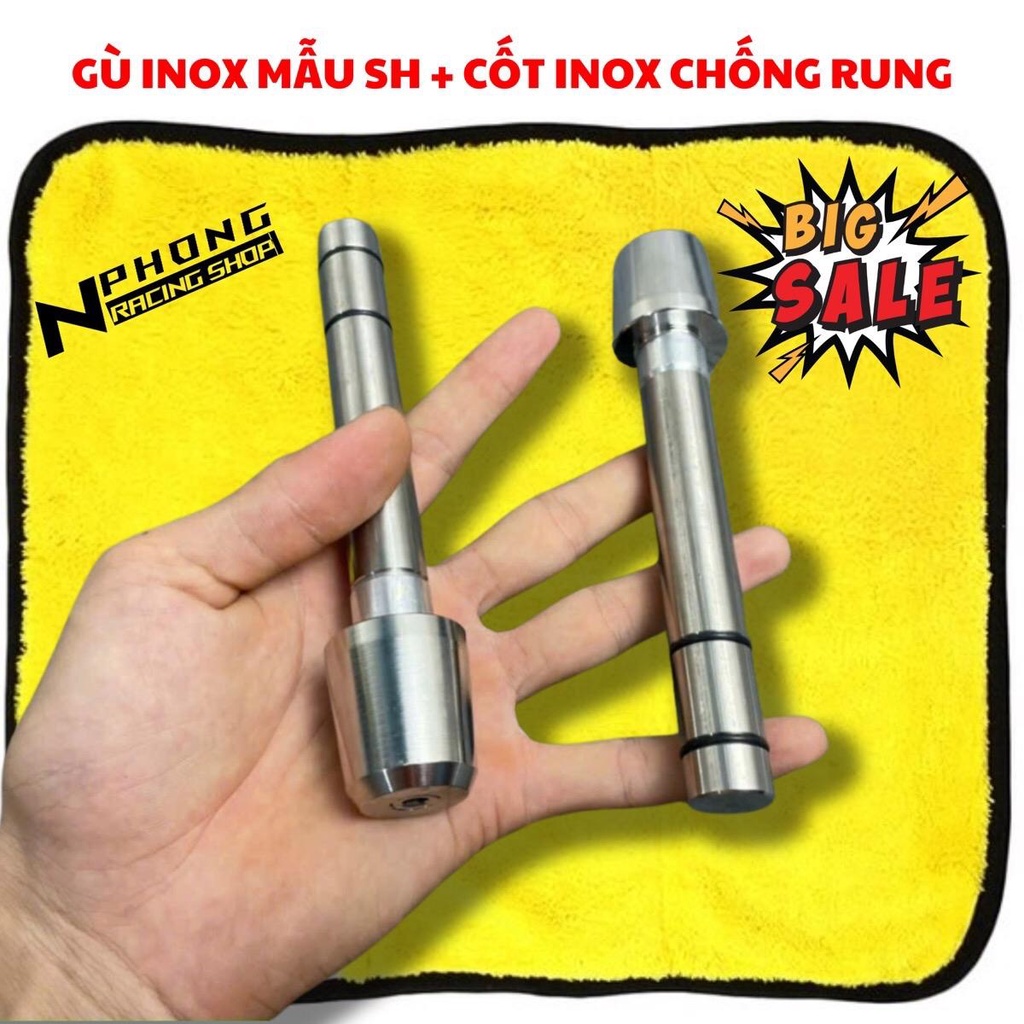 Gù inox mẫu SH + Cốt đóng ghi đông inox 304 chống rung tay lái | Shopee ...
