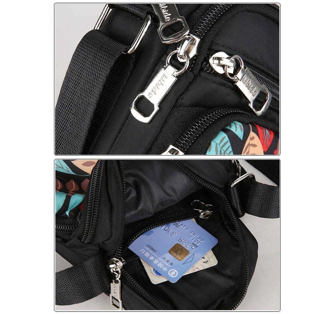 Túi vuông nhỏ HOBBYIN, Túi đeo vai Mini Nylon, Gói ngực nhiều lớp in thời trang Nam Nữ