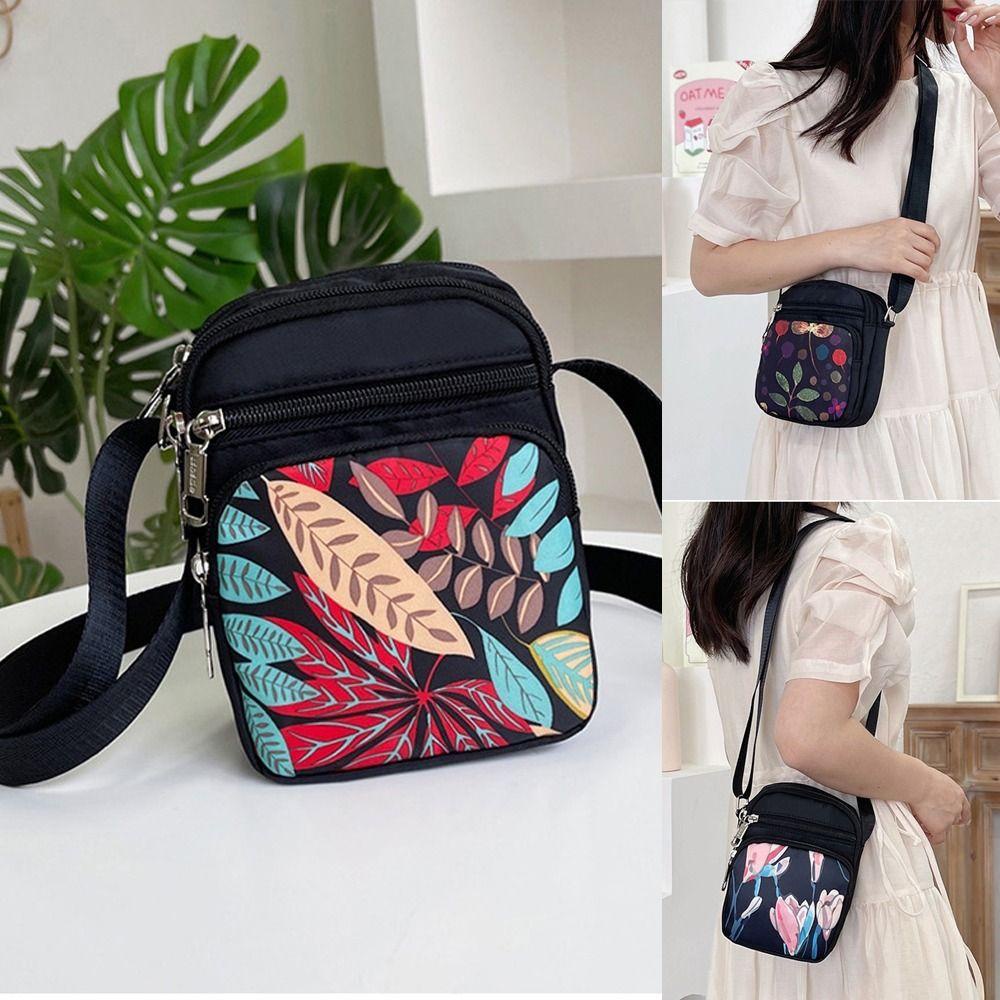 Túi vuông nhỏ HOBBYIN, Túi đeo vai Mini Nylon, Gói ngực nhiều lớp in thời trang Nam Nữ