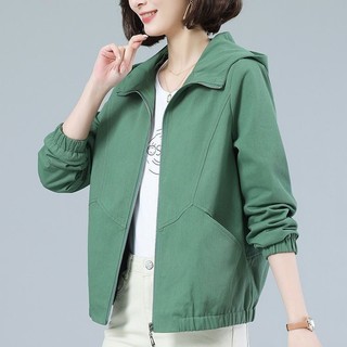 Áo Khoác cotton Có Mũ Trùm Dáng Rộng Ngắn Phong Cách Hàn Quốc Thời Trang Xuân Thu Hàng Mới 2022 Dành Cho Bạn Nữ Trung Niên
