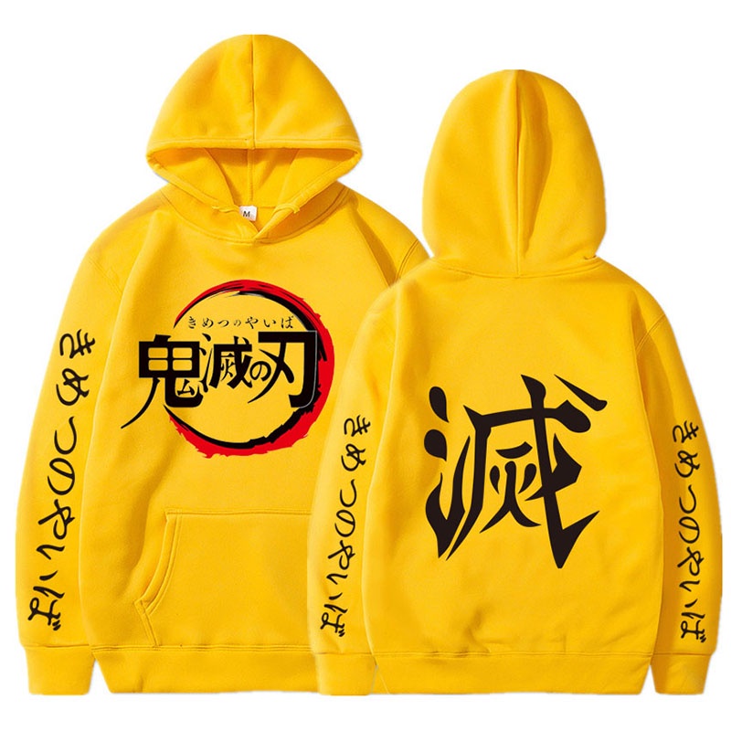 Nhật bản anime demon slayer hoodies áo khoác nỉ nam nữ kimetsu no yaiba hoody thời trang dạo phố harajuku áo chui đầu hip hop