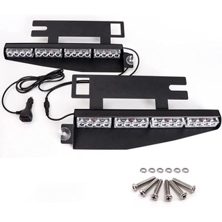 Xe Tải Nội Thất Hổ Phách Trắng 32 LED Tấm Che Đèn Thanh Kính Chắn Gió Dash Nhấp Nháy Đèn Cảnh Báo Khẩn Cấp Đèn Chia 12V 24V