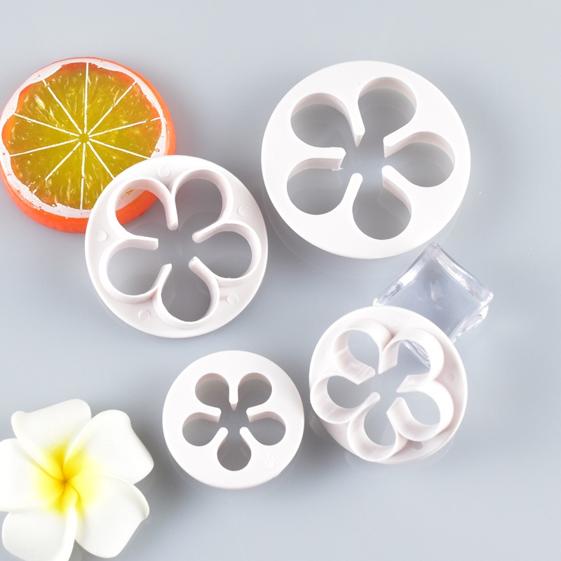 Set 4 Khuôn Cắt Bánh Quy Tạo Hình Hoa Mận / Dưa Hấu Độc Đáo Tiện Dụng