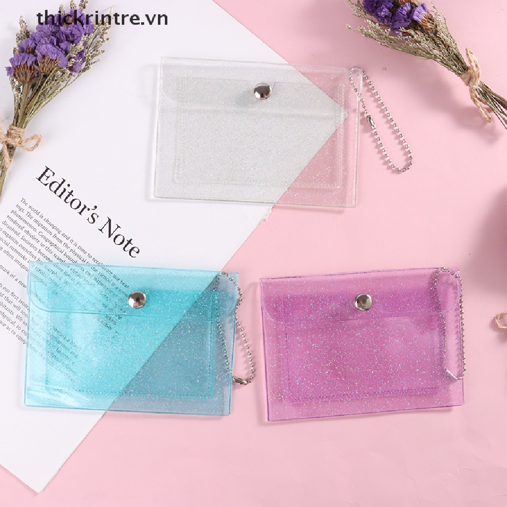 Ví Đựng Thẻ Tín Dụng 1 Ngăn Bằng PVC Trong Suốt Chống Nước Cho Nữ
