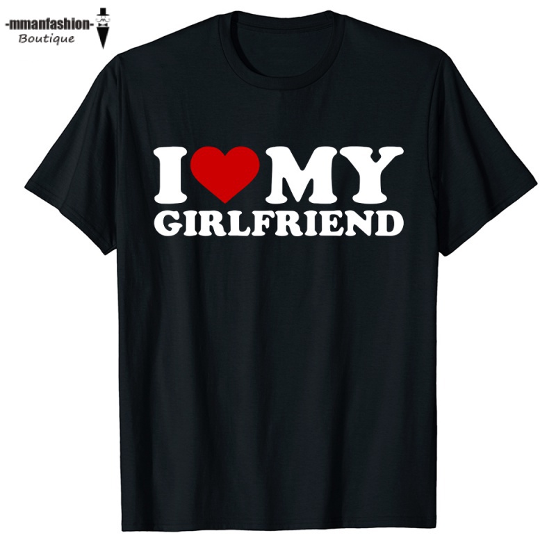 Áo Thun Tay Ngắn In Chữ I Love My Girlfriend I Heart My-Girlfriend Valentine Dành Cho Nam Nữ