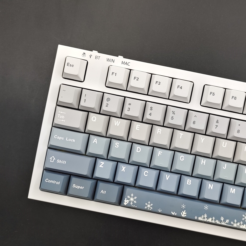 Winter Snow Keycap Gray Gradient Color Five Sided PBT Sublimation Key