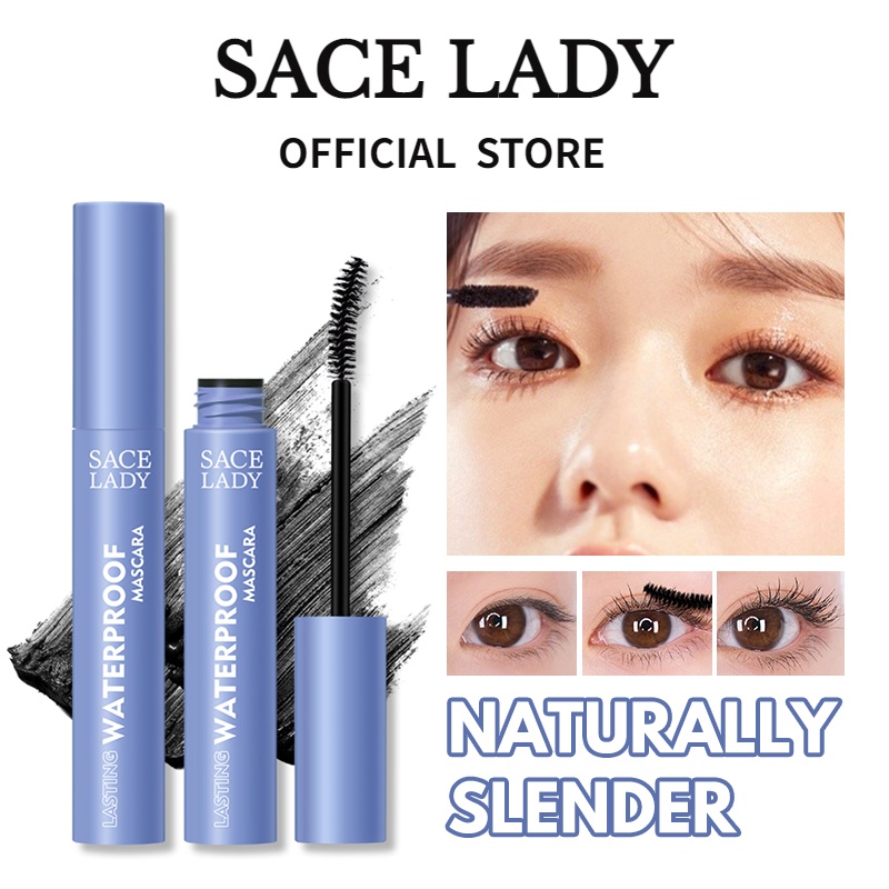 Mascara SACE LADY không lem chống thấm mồ hôi uốn cong thanh mảnh tự nhiên dạng ống màu xanh dương