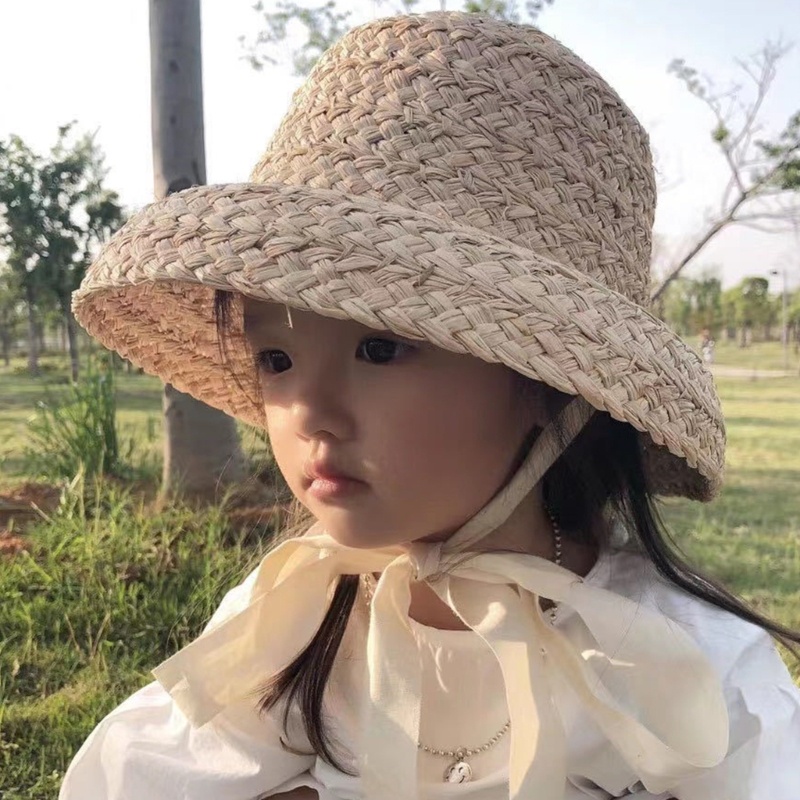 Nón Cối Cột Dây Thời Trang Mùa Hè Cho Bé Gái