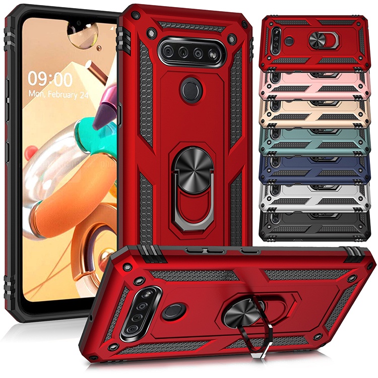 Dành Cho LG K50S K50 K61 Q60 Q61 Vỏ Bảo Vệ Hạng Nặng Quân Sự Cấp Ốp Lưng Có Giá Đỡ Nhẫn