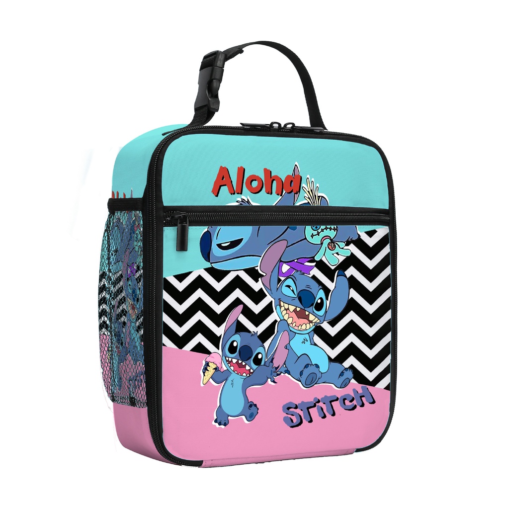 Túi Đựng Hộp Cơm Trưa Giữ Nhiệt Đa Năng In Họa Tiết Stitch Dễ Thương Cho Bé