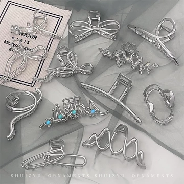 Kẹp Tóc Hình Cá Mập Màu Bạc Thời Trang Cho Nữ kẹp tóc kim loại set kẹp tóc hàn quốc kẹp càng cua nơ kẹp tóc mái kẹp tóc càng cua cặp tóc kẹp nơ mái phụ kiện tóc