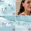 Bamoer Bông Tai Bạc 925 Hình Ngôi Sao / Trái Tim Đính Đá Mặt Trăng Thời Trang Cho Nữ