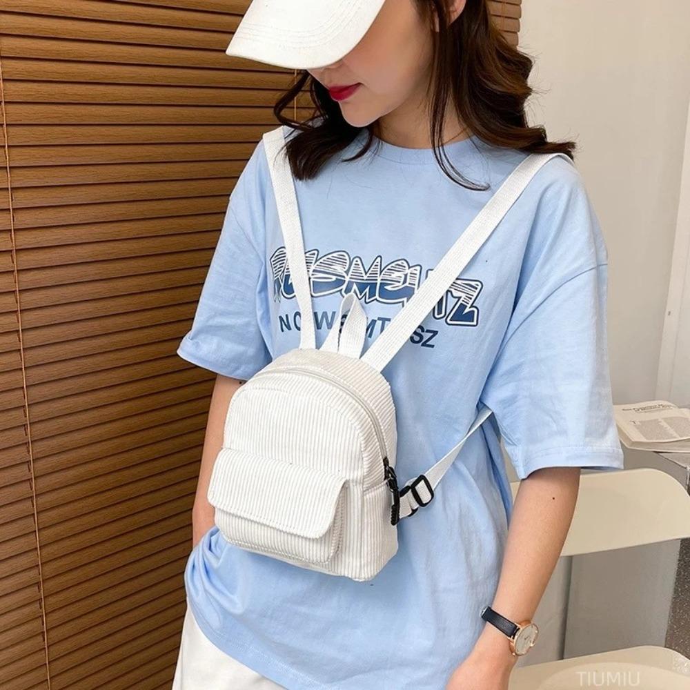 Ba lô nhỏ HOBBYIN, Ba lô Mini nhẹ màu trơn, Thời trang vải nhung Dacron Du lịch Ba lô Trường trung học