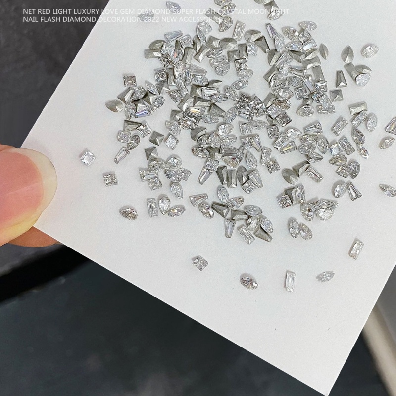 50Pcs Horse Eye Nail Rhinestones Flat Back Nail Gems Diy Nail Art Decorations