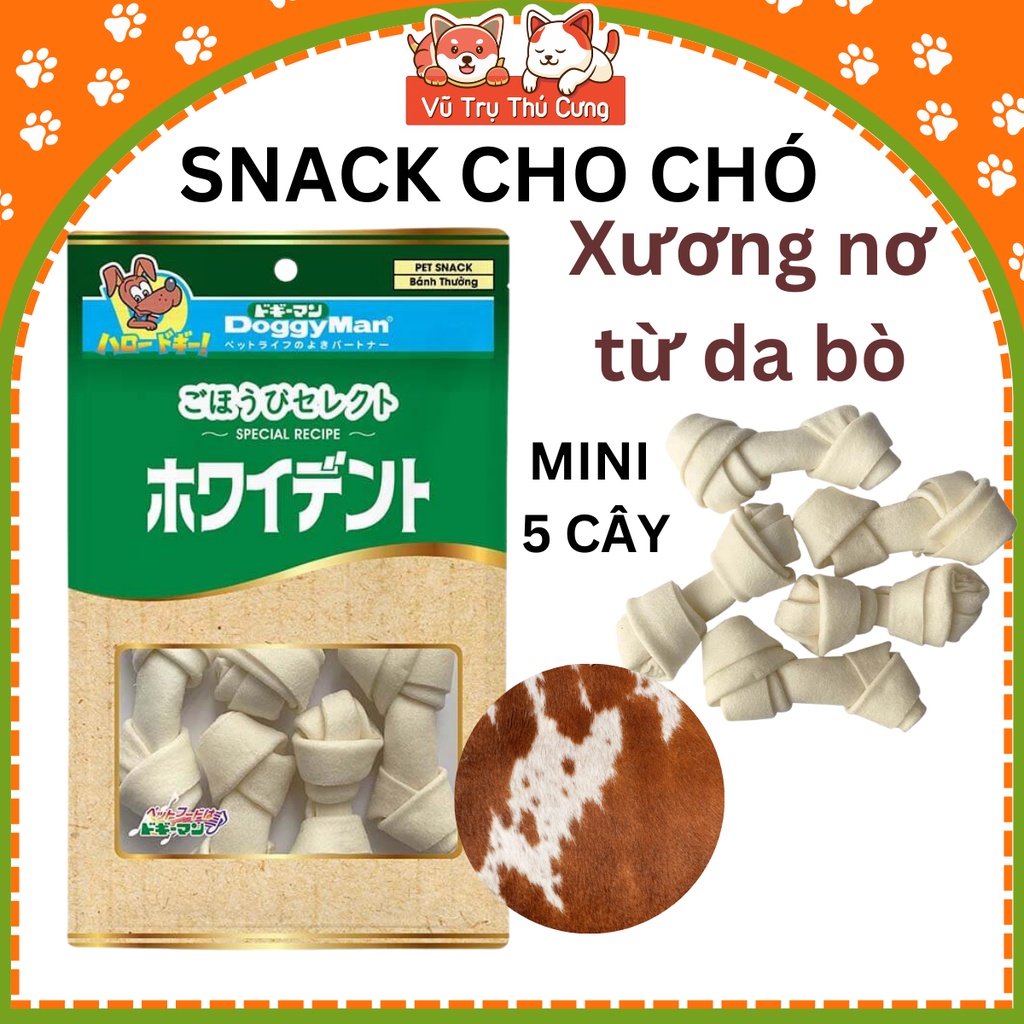 Xương Da Bò Tự Nhiên Cho Chó Bổ Sung Canxi DoggyMan ( 5 Nơ nhỏ )