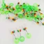 JUIC 600 Chiếc 100 Nhóm Đậu Cao Su, Dòng Giải Quyết Phụ Kiện Câu Cá Cung Cấp Câu Cá Bobber Chặn, Bền Đầy Màu Sắc Mềm Phao Không Gian Đậu Hồ Sông Biển