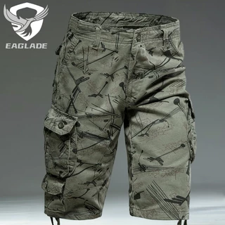 Eaglade Giản Dị Quần Short Nam Màu Xanh Lá Cây