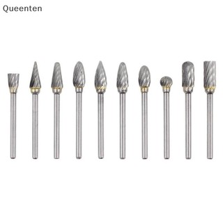 Queenten máy khoan gỗ tốc độ cao bits dũa quay mini round hss burr set wood qt