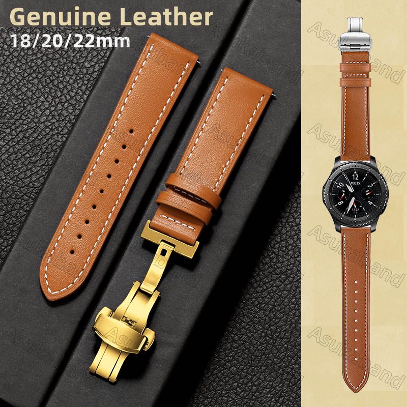 Dây Đeo Bằng Da Thật 18mm 20mm 22mm Cho Galaxy Watch Pro Gear GT