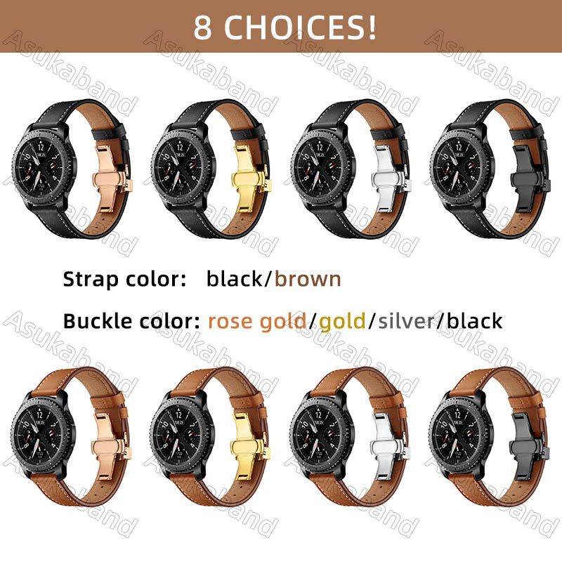 Dây Đeo Bằng Da Thật 18mm 20mm 22mm Cho Galaxy Watch Pro Gear GT