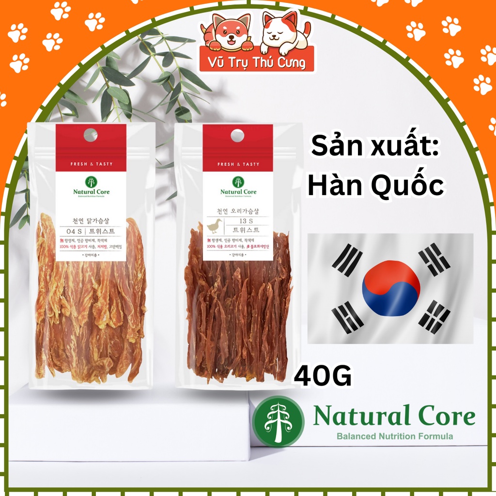 Snack sấy cho Chó Natural Core dinh dưỡng vị thịt gà, vịt