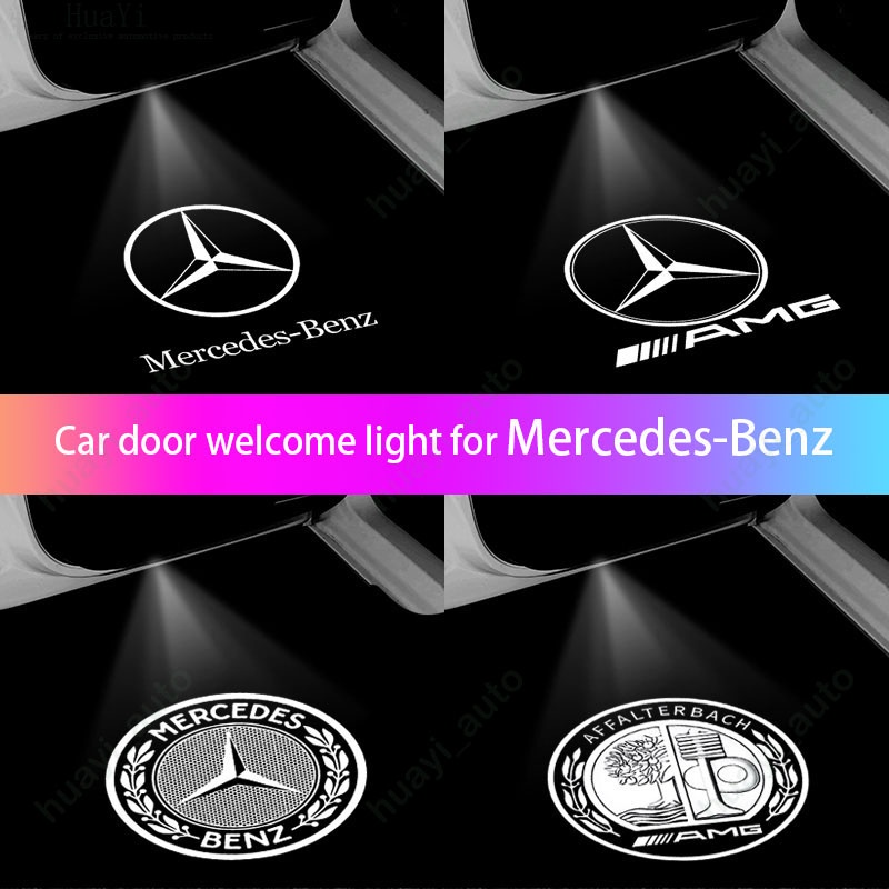 Bộ 2 Đèn Laser Chiếu Sáng Cảnh Báo Gắn Cửa Xe Hơi Mercedes Benz A B C E M Class GLA GLCGLE GLS