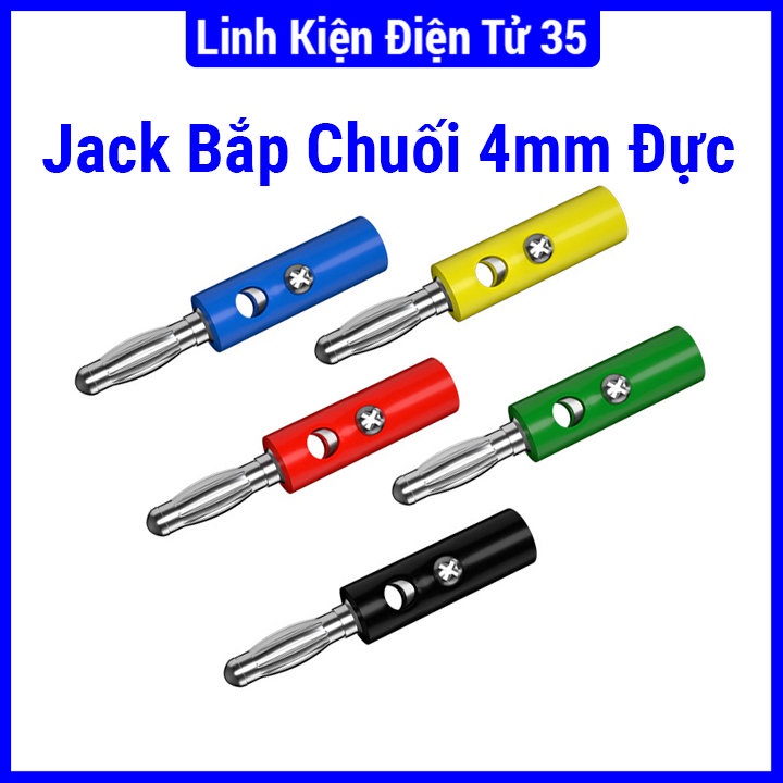 Jack bắp chuối 4mm đủ màu đỏ, vàng, xanh, đen, dùng để kết nối với Amply và các thiết bị âm thanh khác…