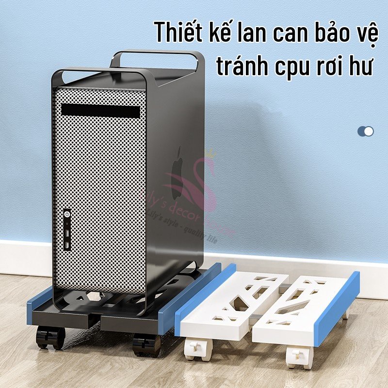 Kệ Để Cây Máy Tính CPU Lily's decor house Chất Liệu Khung Nhựa cứng thanh co kéo Inox