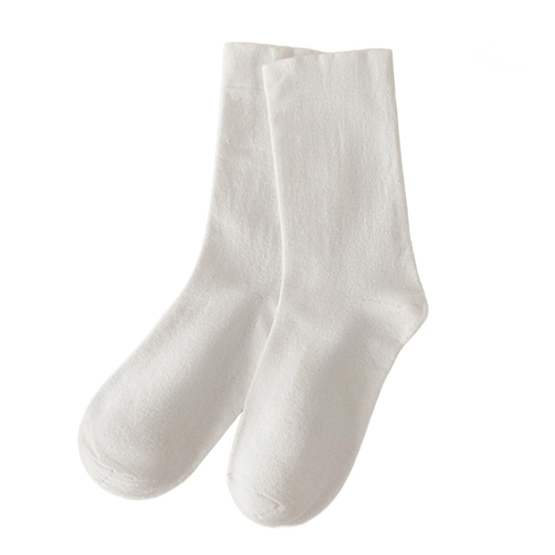 Mỹ Phong Cách Nhật Bản Nữ Màu Trơn Xuân Hè Rời Scrunch Cotton Vòng Chân Tất