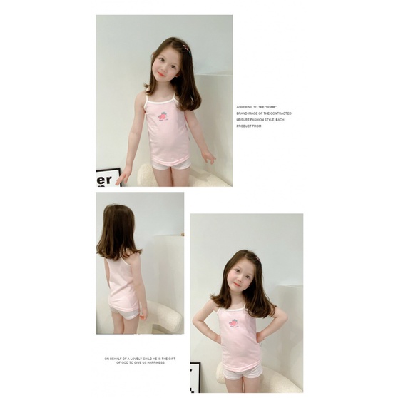 Phong Cách Mới Bé Gái Áo 100-160cm Lycra Cotton Co Giãn Bé Gái Camole Bốn Mùa Có Thể Mặc Bé Gái Đế Vest BIO5