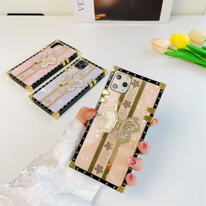 Dành Cho iPhone 16 15 14 Pro Max 12 Pro Max 13 Pro Max 11 PROMAX 14 15 16 PLUS Thời Trang Thiết Kế Độc Đáo Phong Cách Mới Họa Tiết Vỏ Vuông Vỏ Điện Thoại Độc Đáo Với Vỏ Bướm