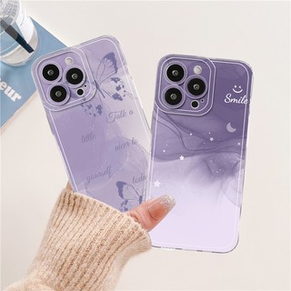 Ốp Bướm Màu Tím Dizzy Cho IPhone 16 15 14 13 12 11 Pro ProMax XS XR XSmax Mini 7 8 + 7Plus 8Plus Plus SE 2020 Vỏ Mềm Silicon DCT