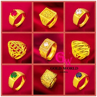 Men's Gold-Plated Ring, adjustable by goldworlduw.vn