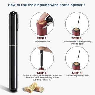 FEASTLY Rượu Corkscrew Máy bơm áp suất không khí an toàn di động có máy cắt lá bằng thép không gỉ Pin Loại bút Rượu Nút chai loại bỏ